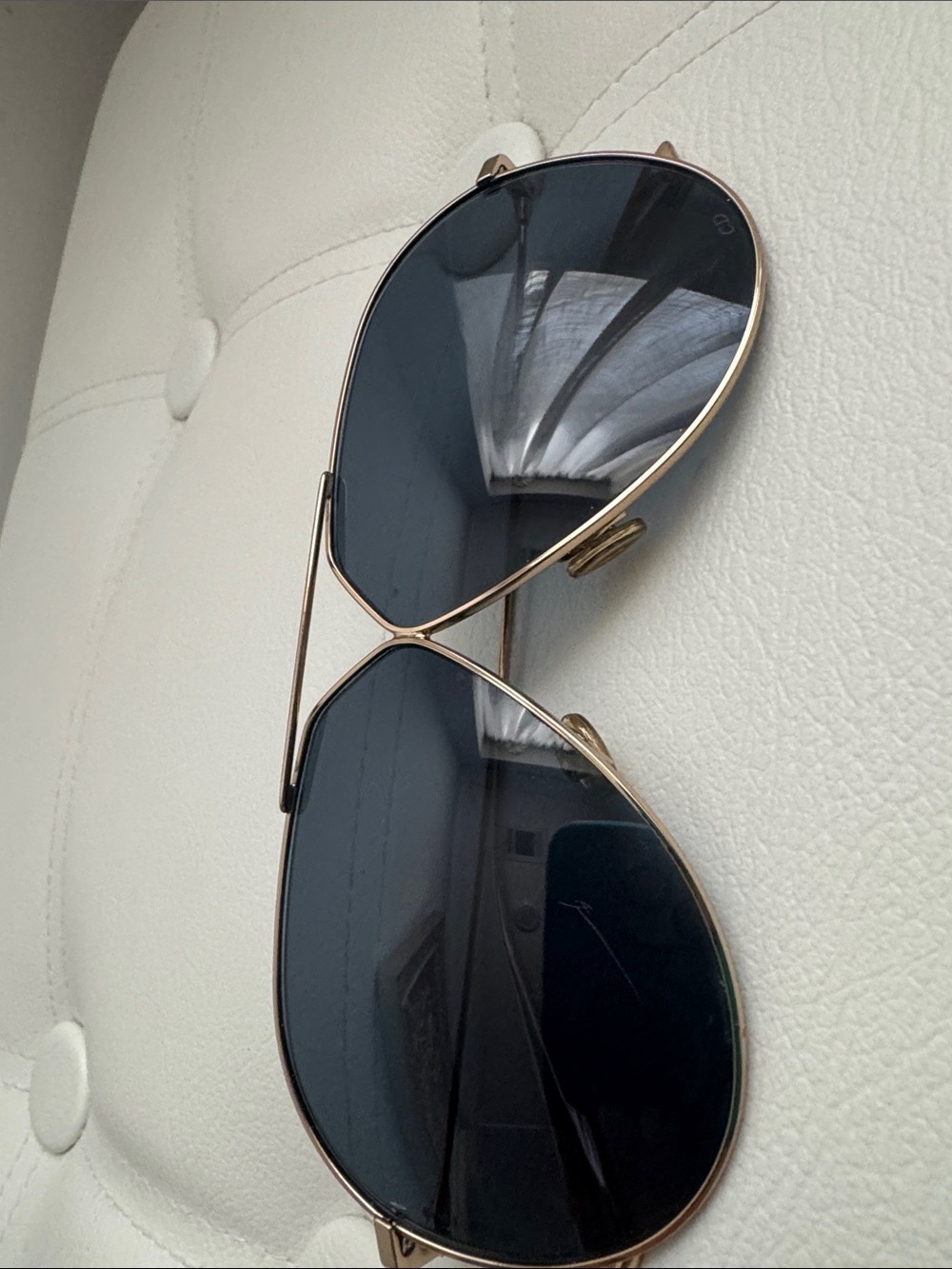 Dior Gold Metal Aviator Sunglasses with Black Lenses - Picture 7 of 7